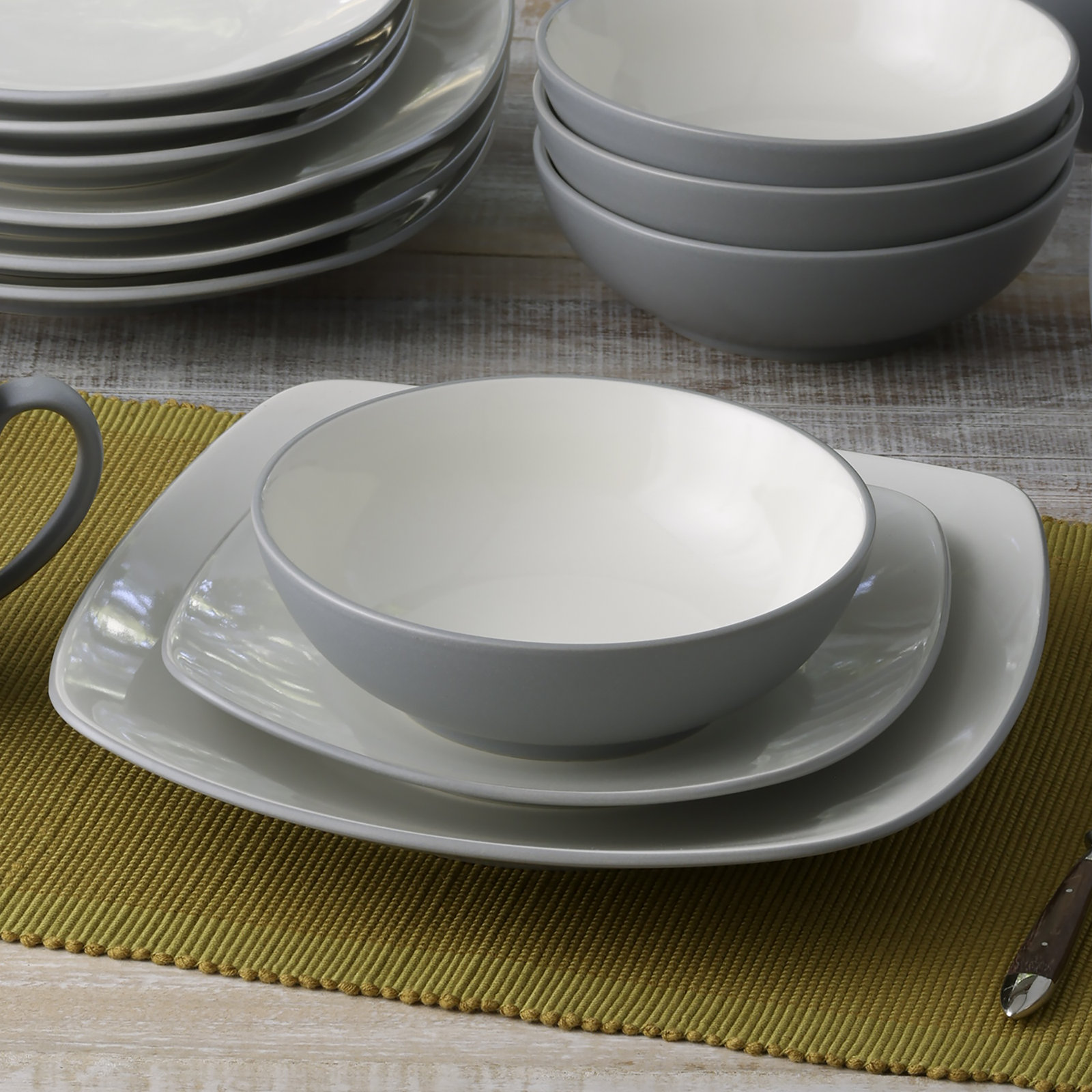 Noritake Colorwave Square Salad Plates, 8-1/4", Slate