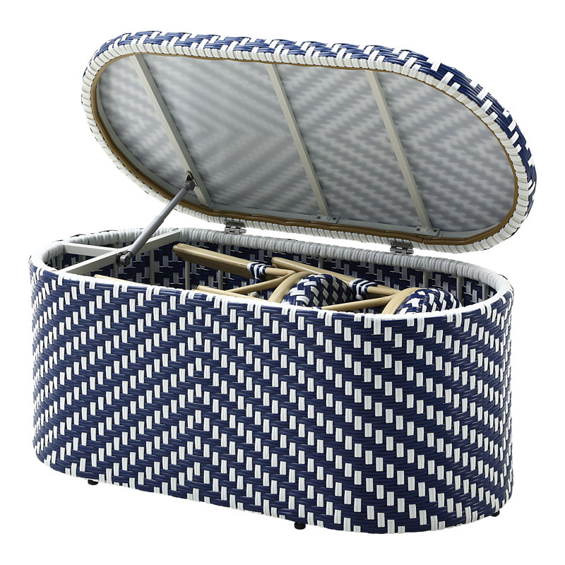 Nassene 2 - Person Patio Conversation Set, Navy/White