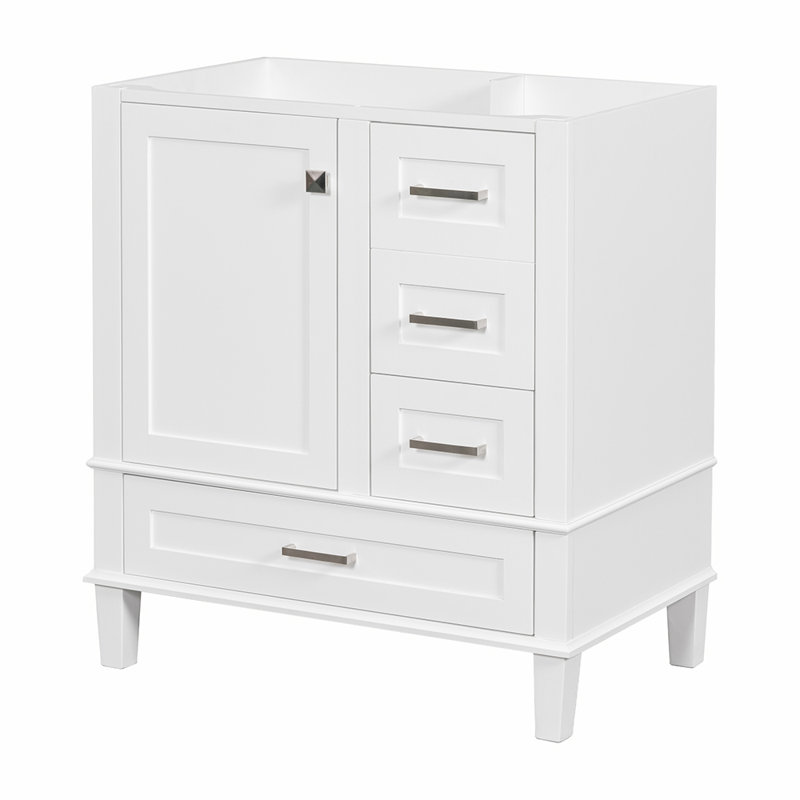 29.4'' Single Bathroom Vanity Base Only, Silver, White