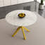 Table de salle à manger extensible à base ronde en acier au carbone pour les petits espaces modernes