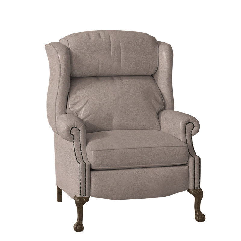 Fauteuil inclinable en cuir Maxwell, Cuir véritable gris clair Aline, Pavées, Électrique