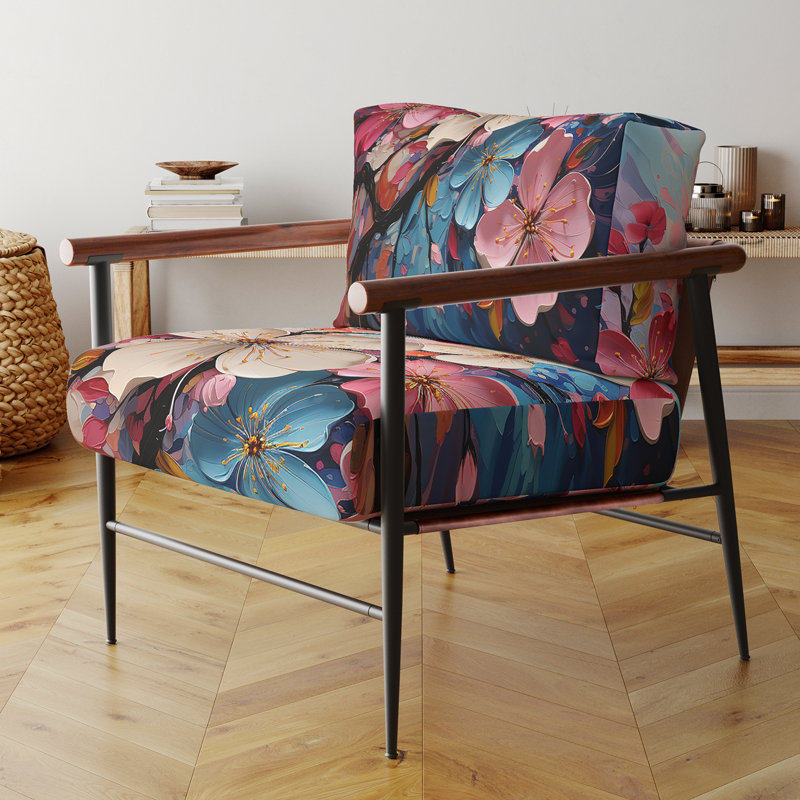 Cruse - Fauteuil d'appoint rembourré Apple Blossom, Noir, noir, noir, noir