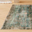 Tapis vintage lavable à la machine avec dossier antidérapant - bleu-258000617
