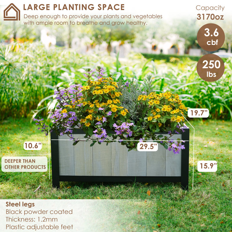 Madicyn Raised Garden Bed, Gray