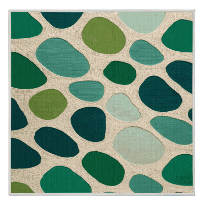 Washable Beach glass greens Nautical Area Rug