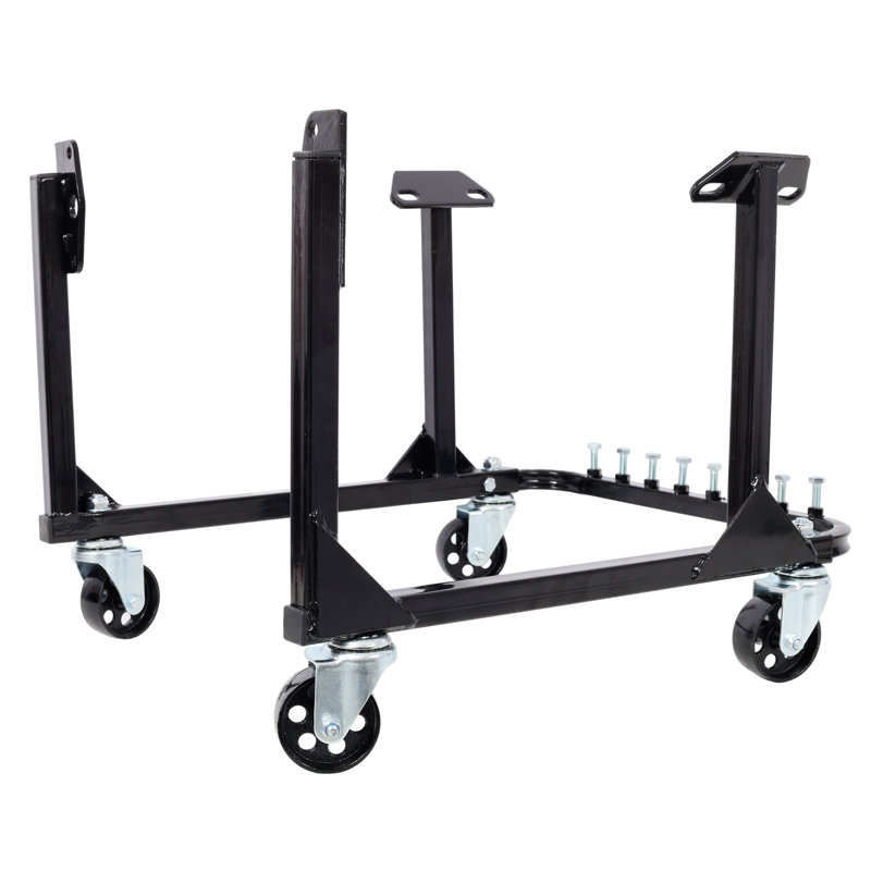 Support pour berceau de moteur d'une capacité de 750 lb, support de moteur en acier robuste avec roues, noir