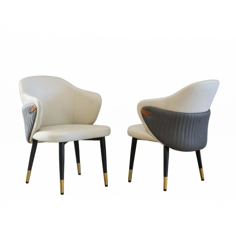 Chaises de salle à manger en similicuir, ensemble de 2