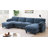 108" Modular Sectional Sofa, L-Shape With 31.5" Extra-Wide Seat Cushion, USB And Type-C Charger, Phone Holder And 2 Side Storage Pockets, Free Movement Ottoman, Striped Chenille-1446778232