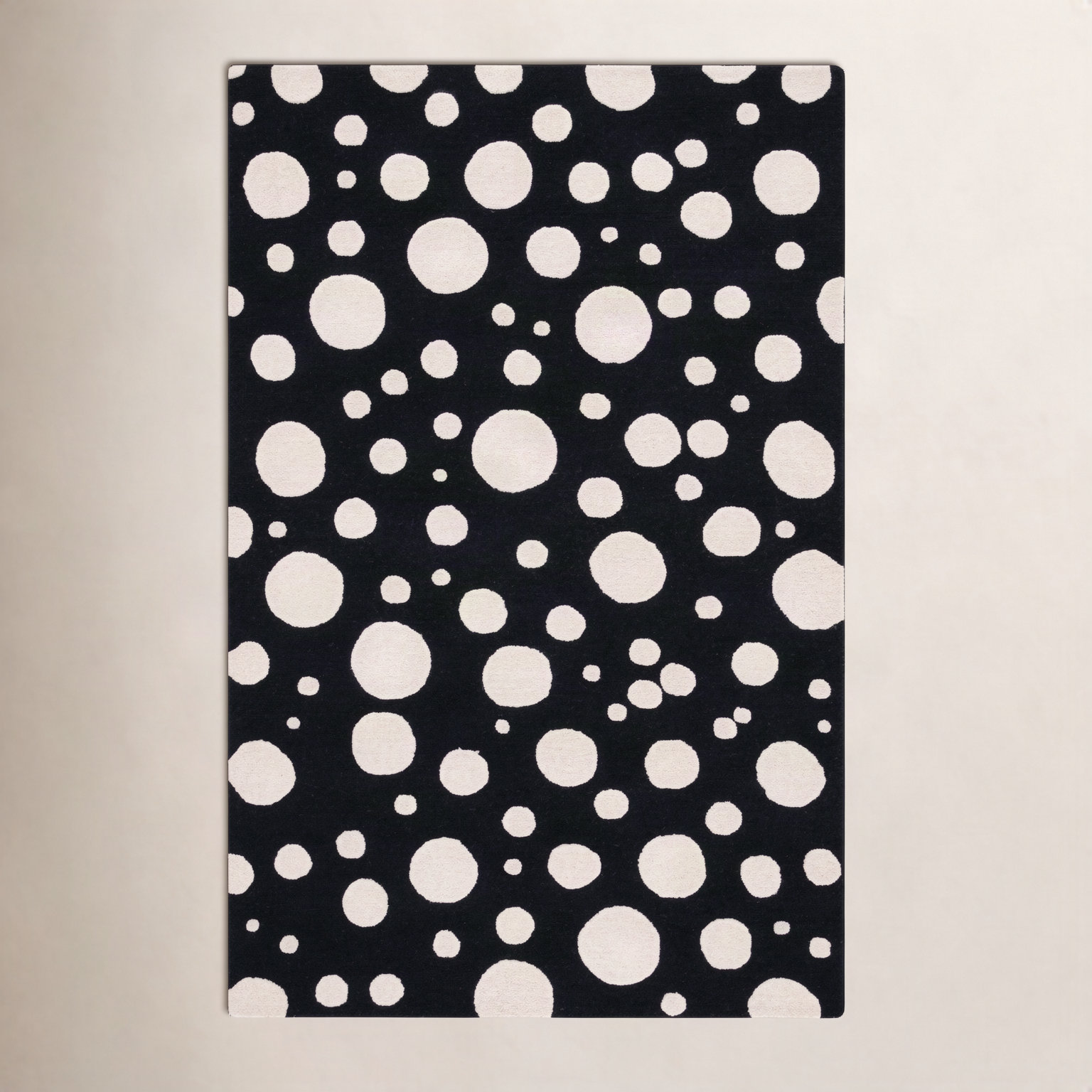 Kavika Black Ivory Hand-Woven Rug, Rectangle 6' x 9'