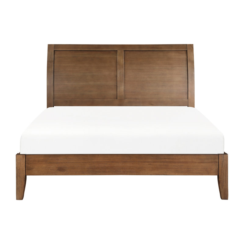 Brown Headboard Queen Platform Bed, Transitional Bedroom Choice