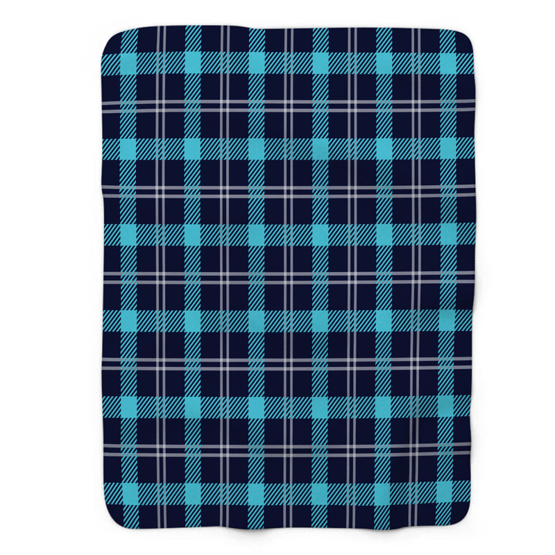 Couverture tissée bleue 1 pièce Sherpa Premium, Lit simple