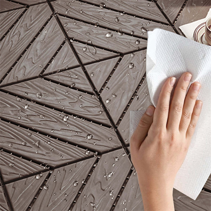 Ensemble de carreaux de terrasse en plastique composite idéal pour plusieurs espaces extérieurs et intérieurs, résistant à la rouille, à l'eau et aux intempéries, facile à entretenir et à entretenir