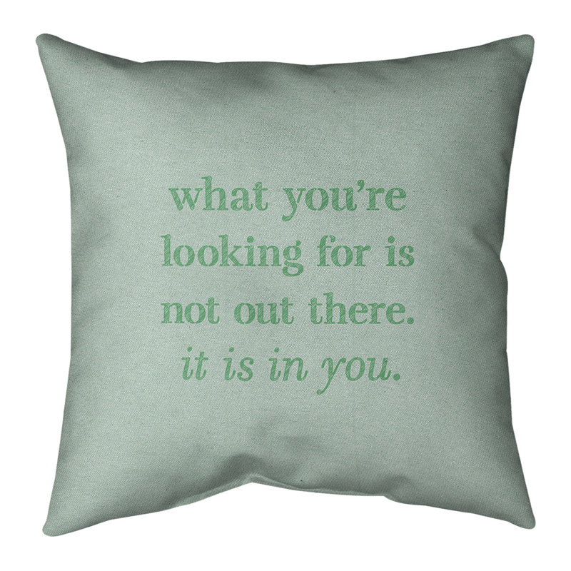 Coussin à la main, 14 po x 14 po, Vert, Housse de coussin seulement - sans coussin