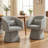 Swivel Barrel Accent Chair, Upholstered Chenille Dining Chair, Deep Cushioned Seat-1864976800