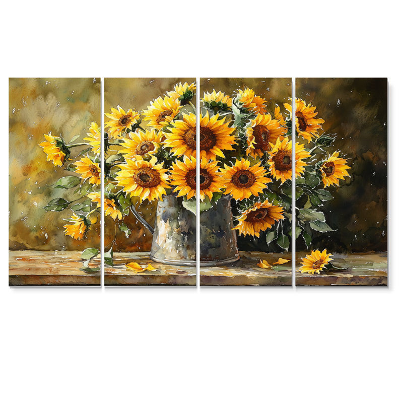 Du Douglas - Assortiment de bouquets - Ensemble d'art mural traditionnel, H 28 po x l 48 po, 4