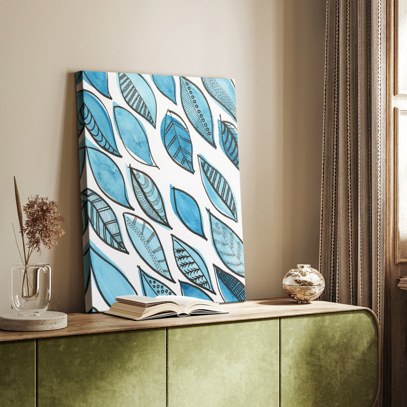 Motif de formes de feuilles I - galerie Cavas sur mesure, H 12 po x l 8 po