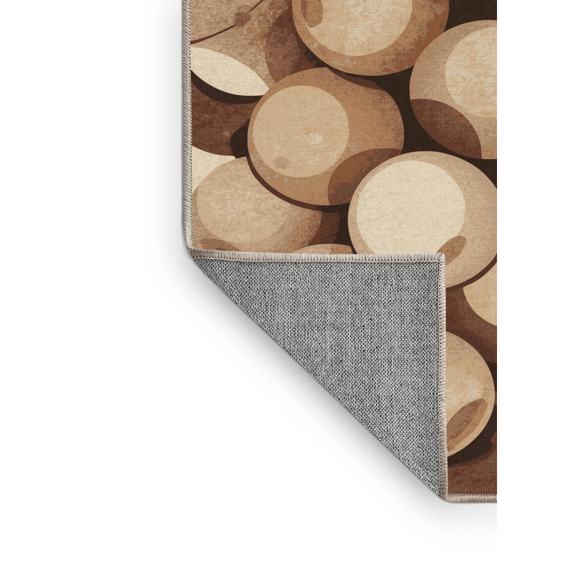 Machine Washable Templeton Grapes Posh & Luxe Rug in Beige – Beige Binding, 2x4
