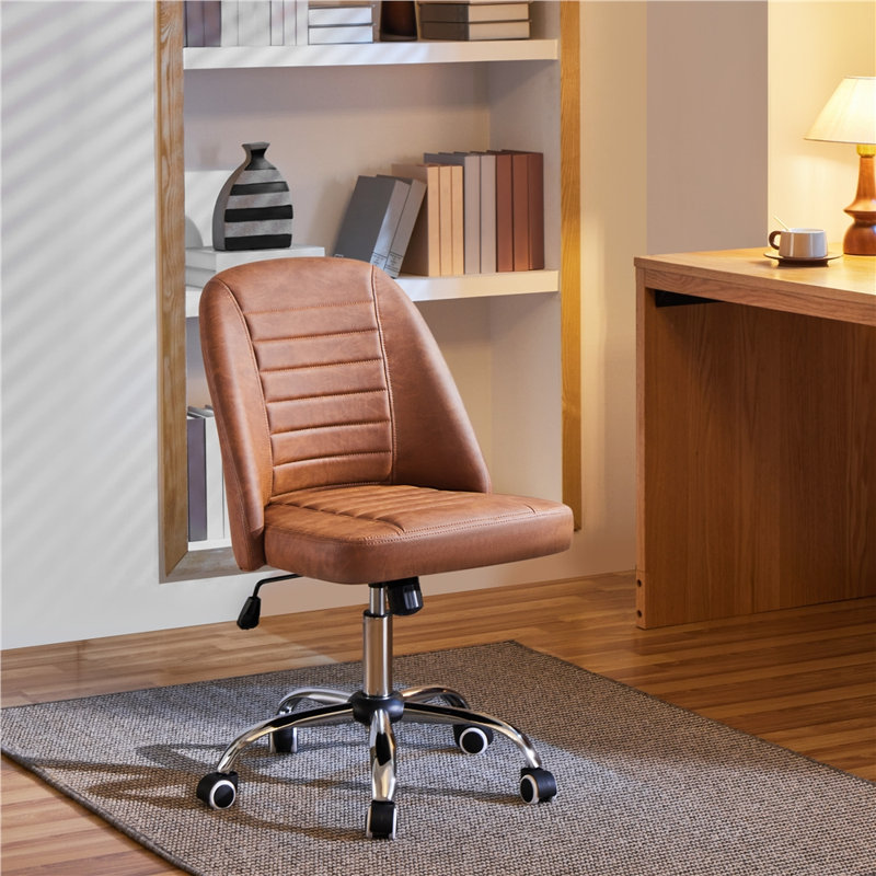 Chaise de travail Lytisha, Retro Brown Faux Leather