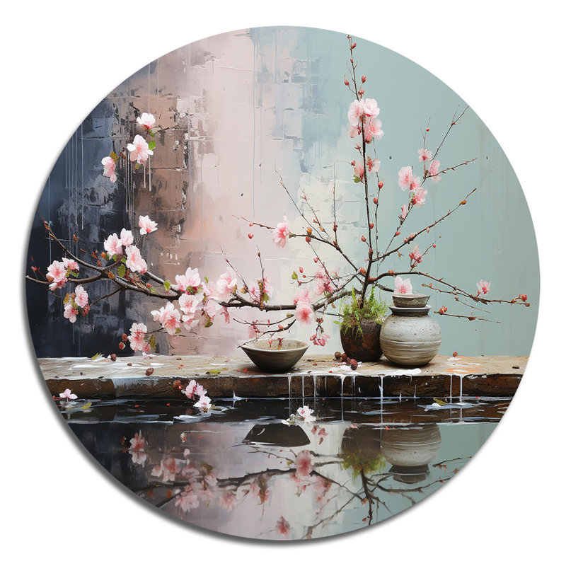 Art asiatique, jardin zen II, H 16 po x l 16 po