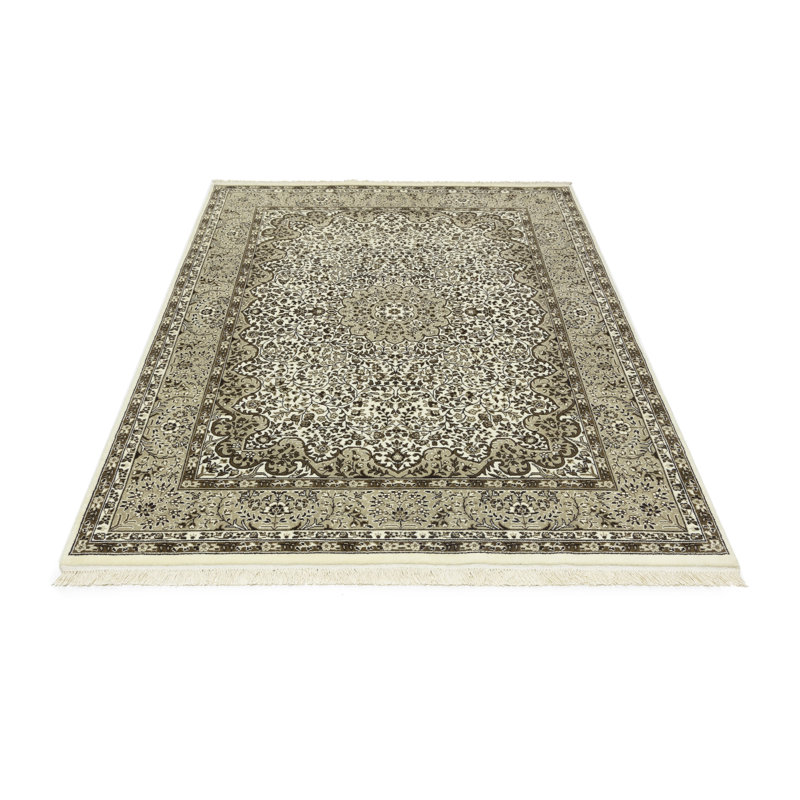 Cream Traditional 6X8 Indo Kerman Oriental Area Rug