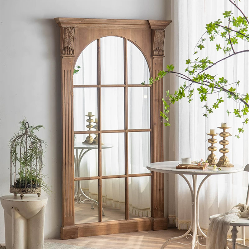 Miroirs pleine longueur rectangulaires en bois massif