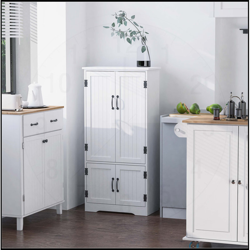 Garde-manger de style campagnard 48,5 pouces avec tablettes réglables et beaucoup de rangement, parfait pour organiser et exposer