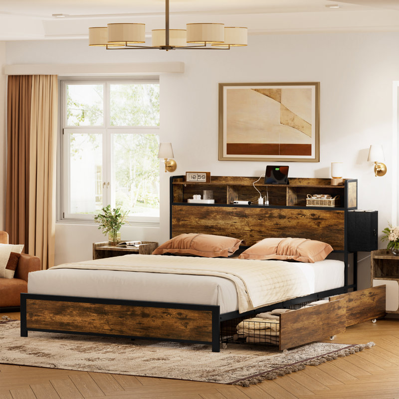Antioch Bed, Queen, Walnut Brown