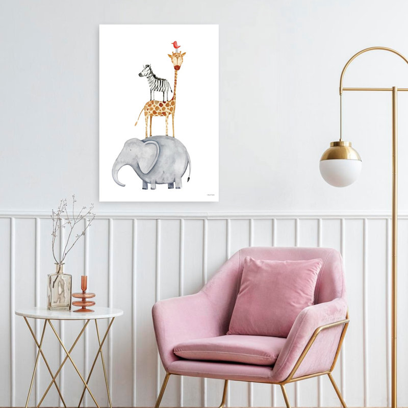 Stacked Safari Animals 1 Piece Wrapped Canvas Wall Art, 60.96cm H x 40.64cm W