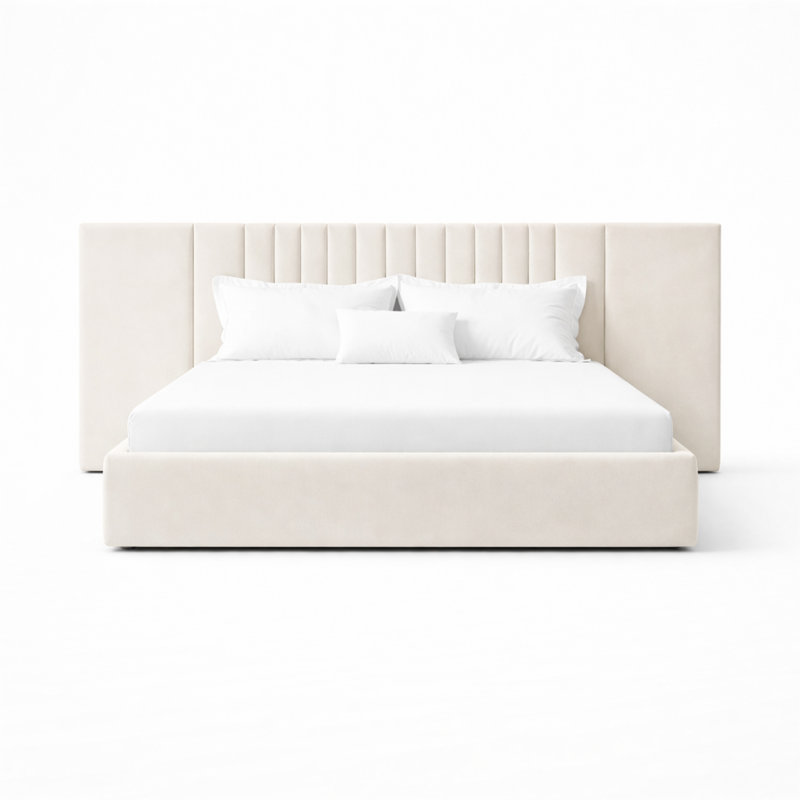 Upholstered Bed, Super King (190 x 213 cm), Cream
