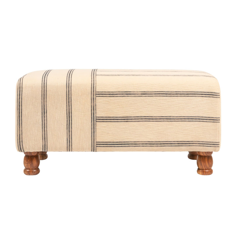 Banc rectangulaire en coton et acacia Sullivan