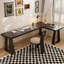 Black Solid Wood L - Desk-1155551453