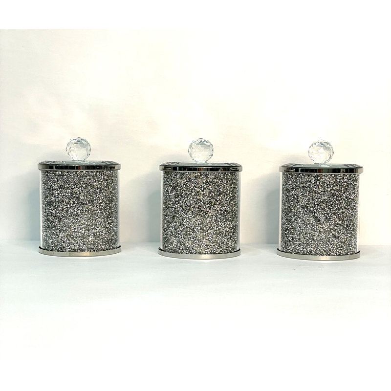 Ensemble de trois contenants en verre Ambrose, Argent