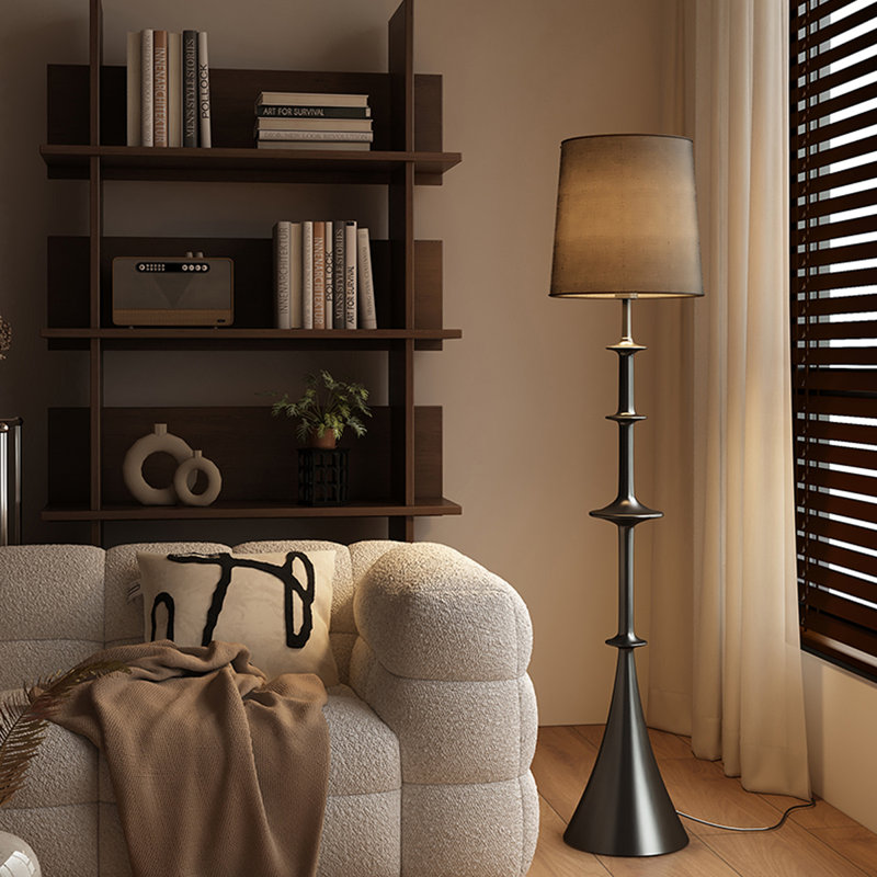 Tissu noir + lampes sur pied sans fer, Noir, Noir