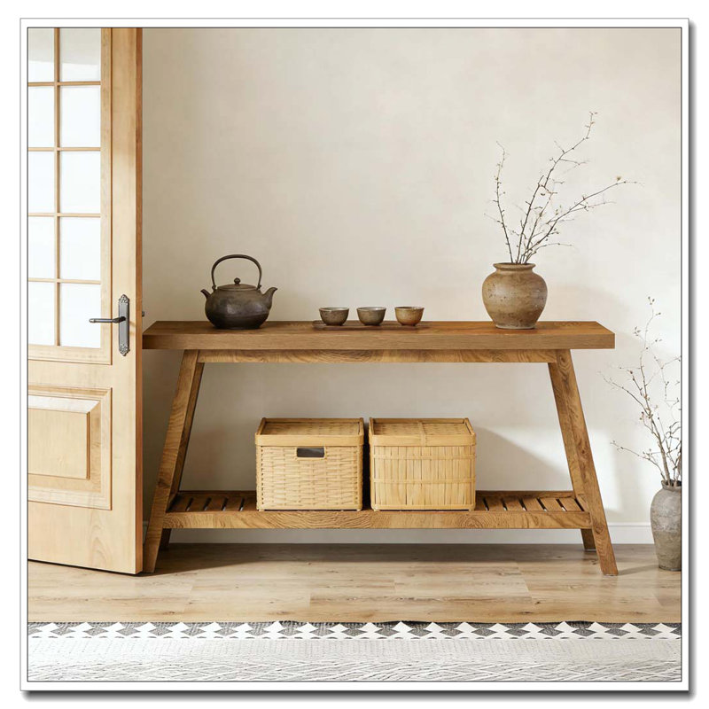 2-Tier Sofa Table,Console Table, Light Brown