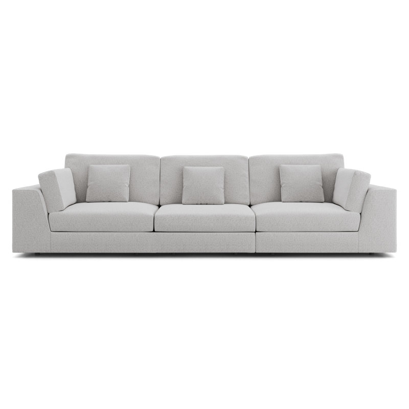 Perry Modular Sofa Set 04 In Gris Fabric, 3, 34" H x 134" W x 41" D, Gris