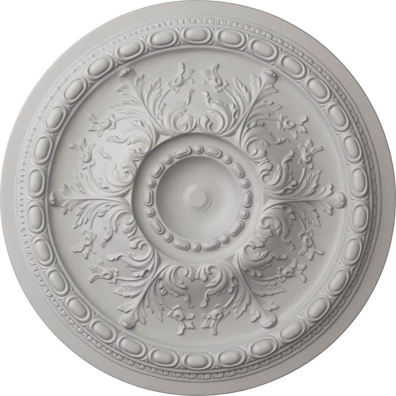 Endurathane Stockport Ceiling Medallion, 28"OD x 2 3/4"P (Fits Canopies up to 6 1/4"), Hand-Painted Ultra Pure White Finish
