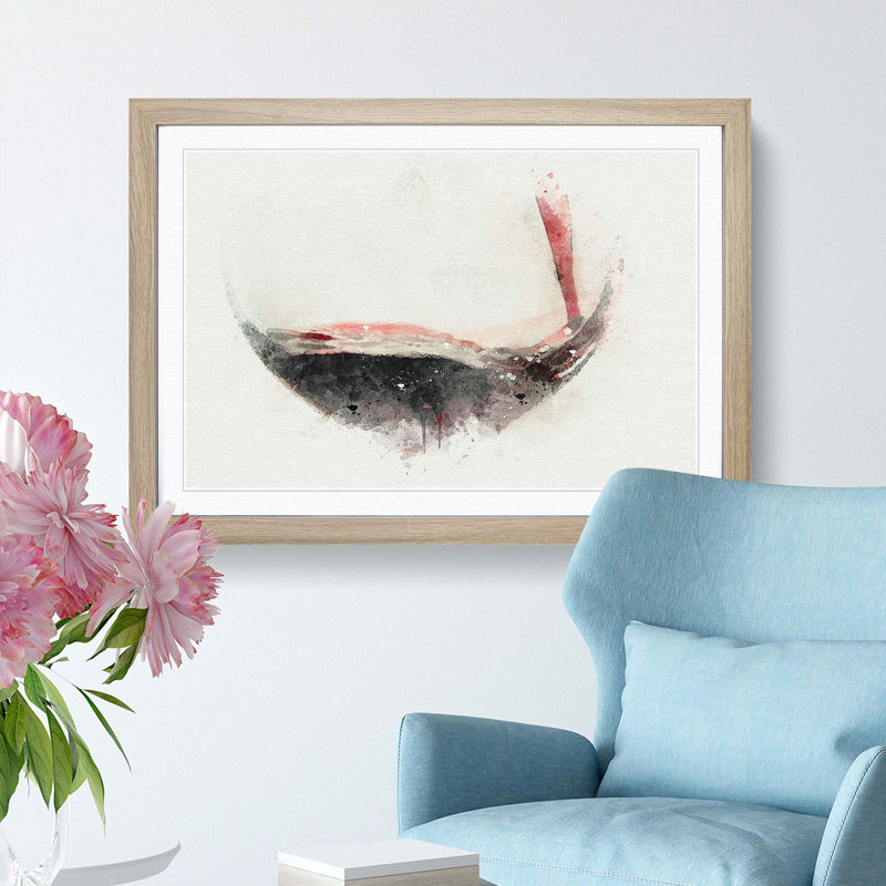 Pouring of the Red Wine in Abstract - Framed Print, Oak, 40cm H x 60cm W x 2cm D