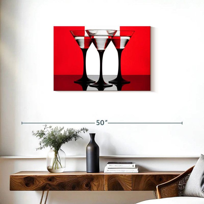 Yarlin trois cocktails Martini, H 20 po x l 30 po