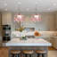 Luminaire suspendu simple en verre avec fleurs roses