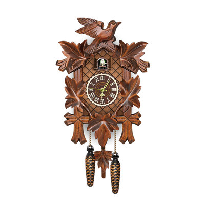 Wall Clock Cuckoo Alarm Nordic Vintage Hanging Wooden Living Room