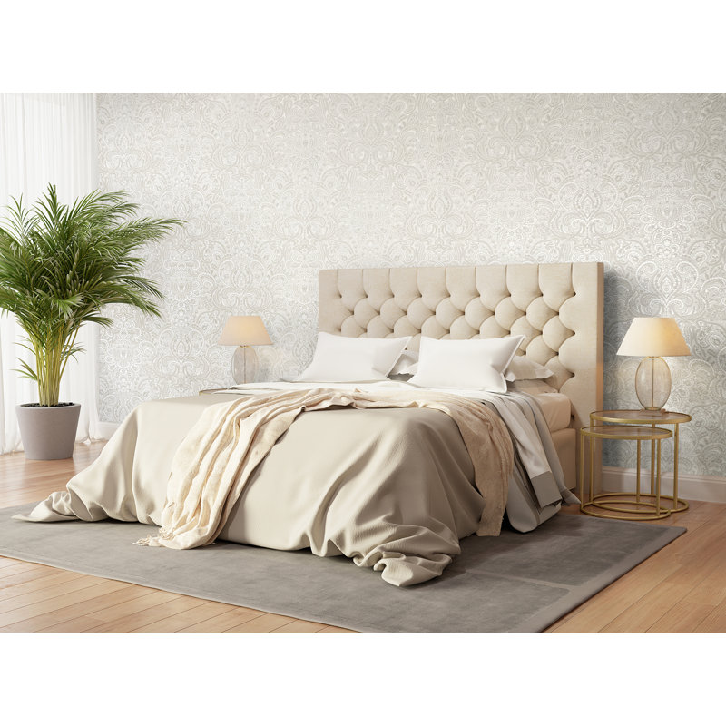 Adonea Ares 3D Embossed Metallic 33' L x 21" W Wallpaper Roll, Antique White
