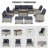 12-Piece Outdoor Modular Sectional Patio Conversation Set With Fire Pit Table, Swivel Rocker Chairs & Ottomans-1289850932