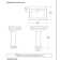 26.5" Tall White Vitreous China Rectangular Pedestal Bathroom Sink Overflow