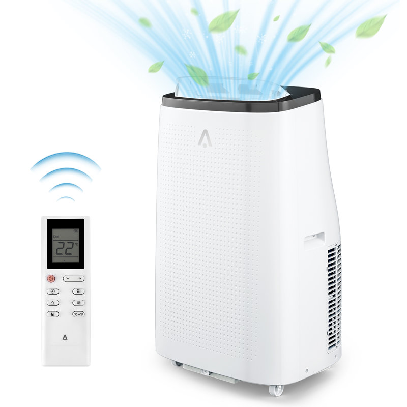 Climatiseur portatif 14 000 BTU - Refroidissement de pièce de 700 pieds carrés, mode veille, 3 vitesses de ventilateur, télécommande pour la maison et le bureau