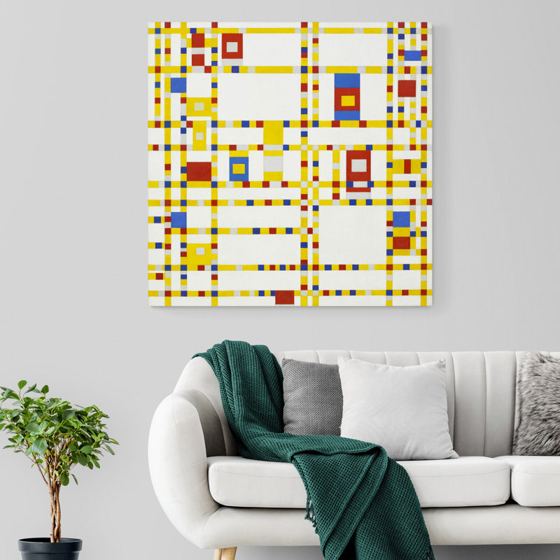 Broadway Boogie Woogie by Piet Mondrian - Print on Canvas, 97cm H x 97cm W x 4cm D