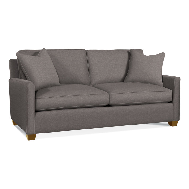 Nicklaus Sofa, Havana, Gel Memory Foam Mattress, Light Blue Performance Fabric; 0851-55