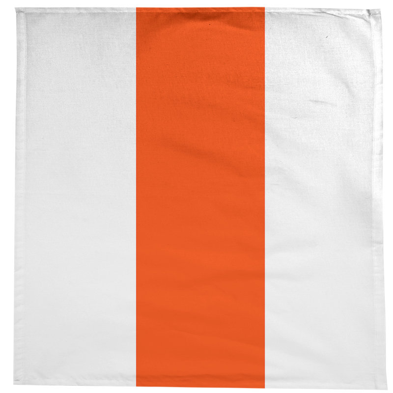 Philadelphia Tablecloth, White/Orange/White