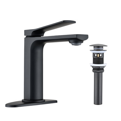 Single-Hole Single-handle Bathroom Faucet with Drain Assembly