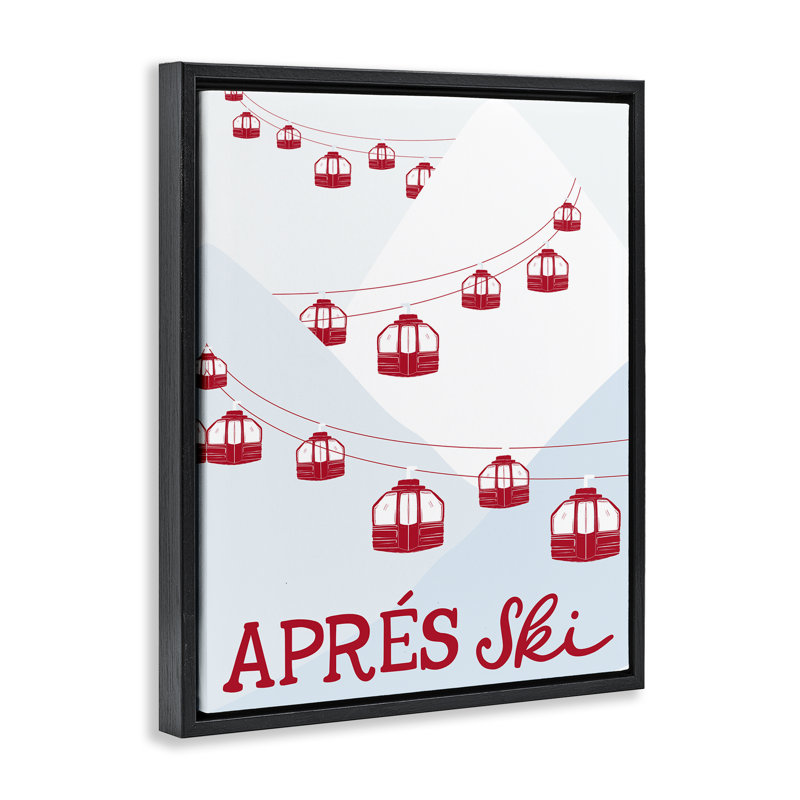 Art mural sur toile flottant, "Red Winter", par Doodles.Ink., H 21 po x l 17 po, Cadre flottant noir de jais