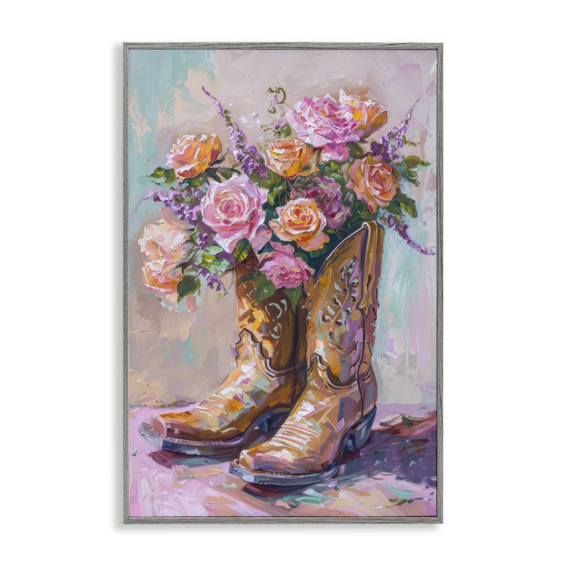 Bouquet de bottes florales, estampe numérique par Petal Prints Design, Estampe numérique Farmhouse, H 18 po x l 12 po